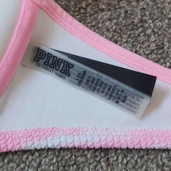 New With Tags Pink Victoria's Secret Size Large Crinkle Push-Up Bikini Top - Picture 10 of 12